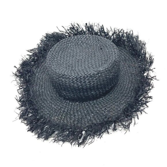 DOLCE&GABBANA straw hat hat hat Raffia Black